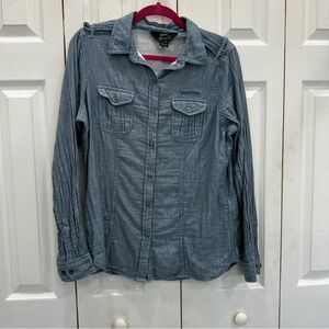 Woolrich Blue Button Down Long Sleeved Shirt